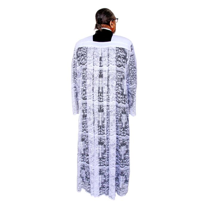 Mens Long IHS Full Lace Surplice STYLE SUR1027 ( WHITE)