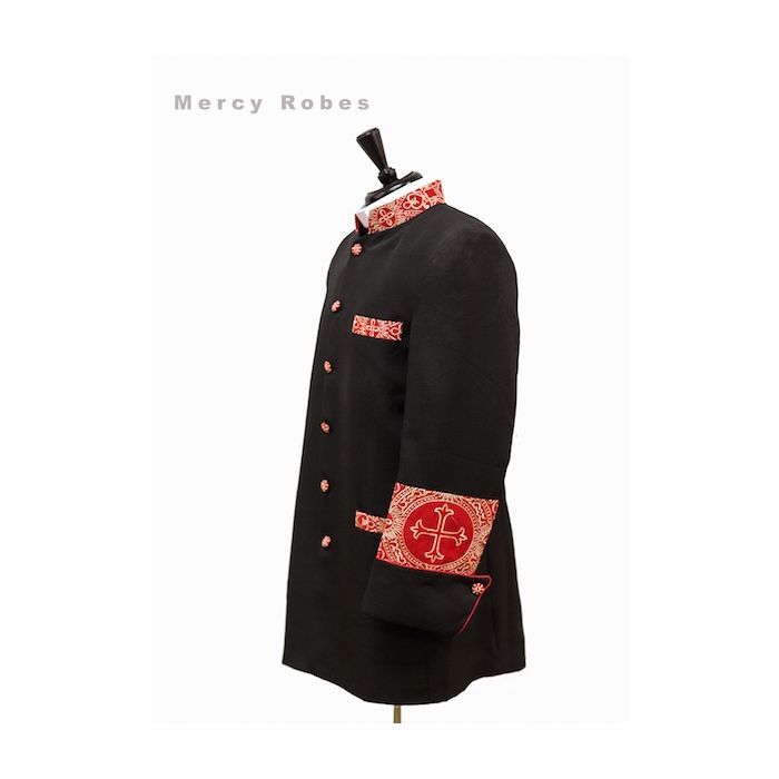 Mens Preaching Jacket Style CJ011 (Black/Red-Gold LT)