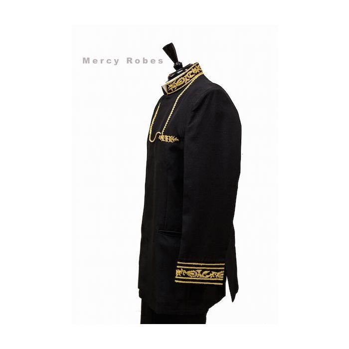 Mens Preaching Jacket & Pants Style CJ048 (Black/Gold)