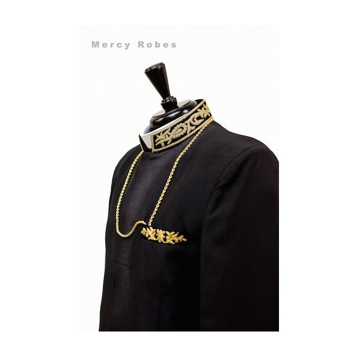 Mens Preaching Jacket & Pants Style CJ048 (Black/Gold)