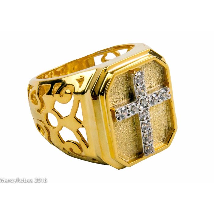 Mens Bishop Clergy Ring Style Mercy2023 (G W)