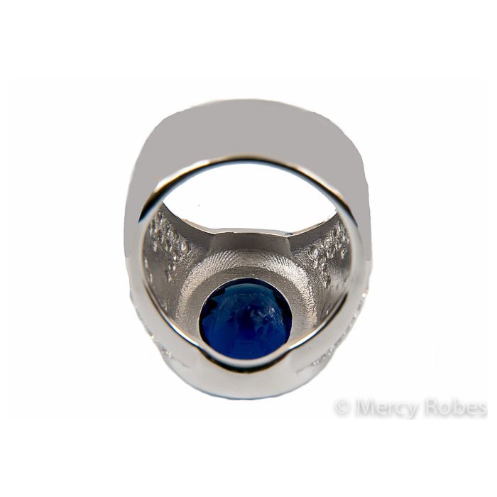 Clergy Ring Style Subs806 (Silver With Royal Blue)