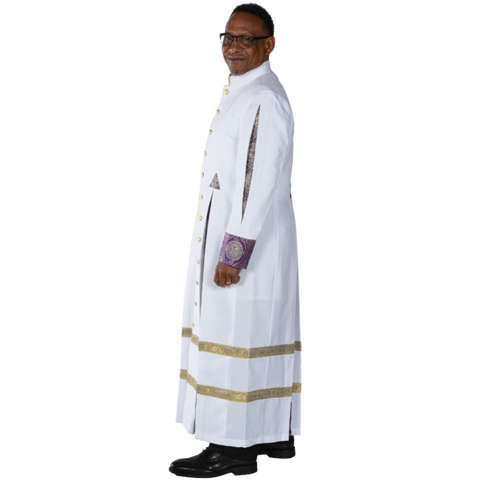 Mens Robe EXD042025 Exclusive (White/4th Purple-Gold Lt) With Chimere