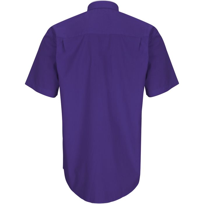 Mens Short Sleeve Tonsure Collar Clergy Shirt Roman Purple