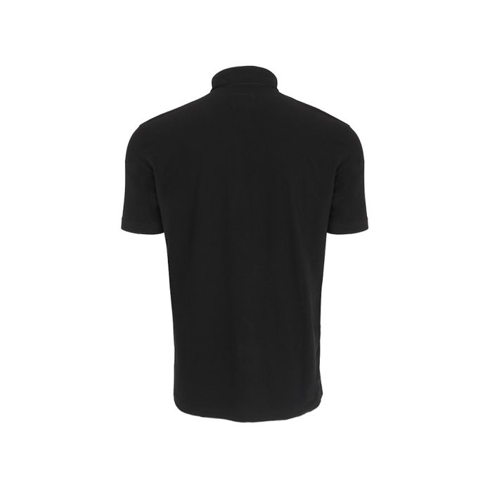 Mens Clergy Polo Short Sleeves Tab Collar Shirt (Black)