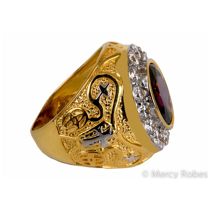 Mens Clergy Bishop Ring Style Mercy2018 (G P) (Purple Amethyst)