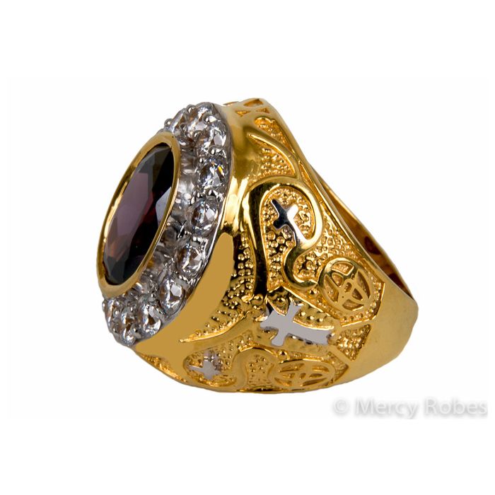 Mens Clergy Bishop Ring Style Mercy2018 (G P) (Purple Amethyst)