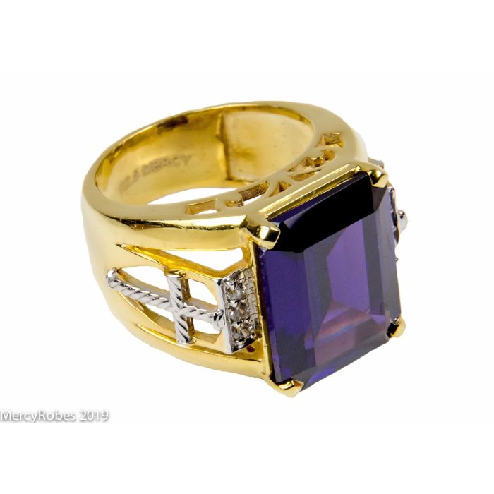 Mens Clergy Bishop Ring Mrg2025 (G P) (Purple Amethyst)