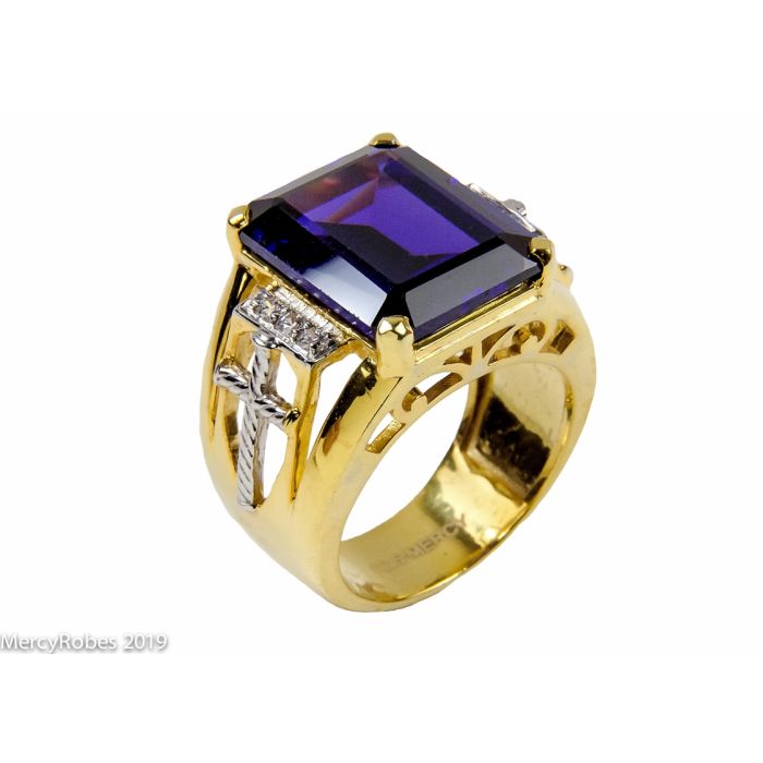 Mens Clergy Bishop Ring Mrg2025 (G P) (Purple Amethyst)