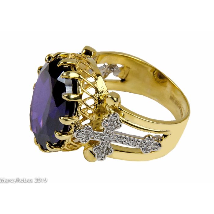 Womens Clergy Bishop Ring Mrg2030 (G P) (Purple Amethyst)