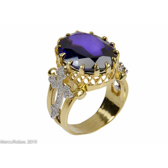 Womens Clergy Bishop Ring Mrg2030 (G P) (Purple Amethyst)