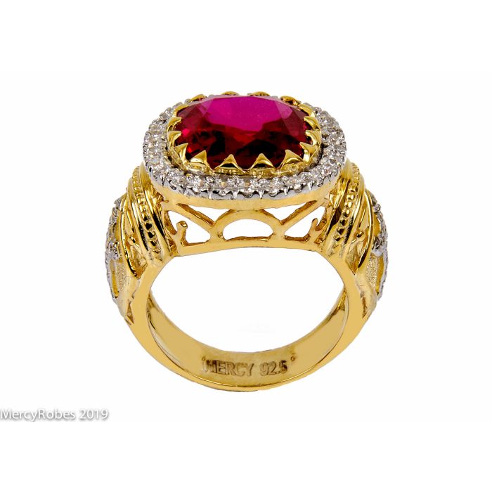 Womens Clergy Apostle Ring Style Mrg2034 (G R) (Red Ruby)