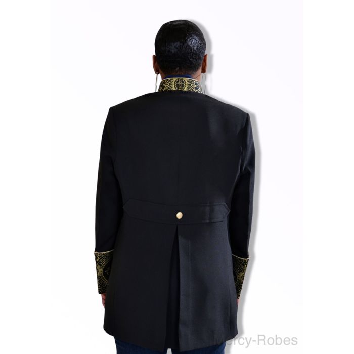 Womens Clergy Jacket LC004 (Black/Black-Gold Vest)