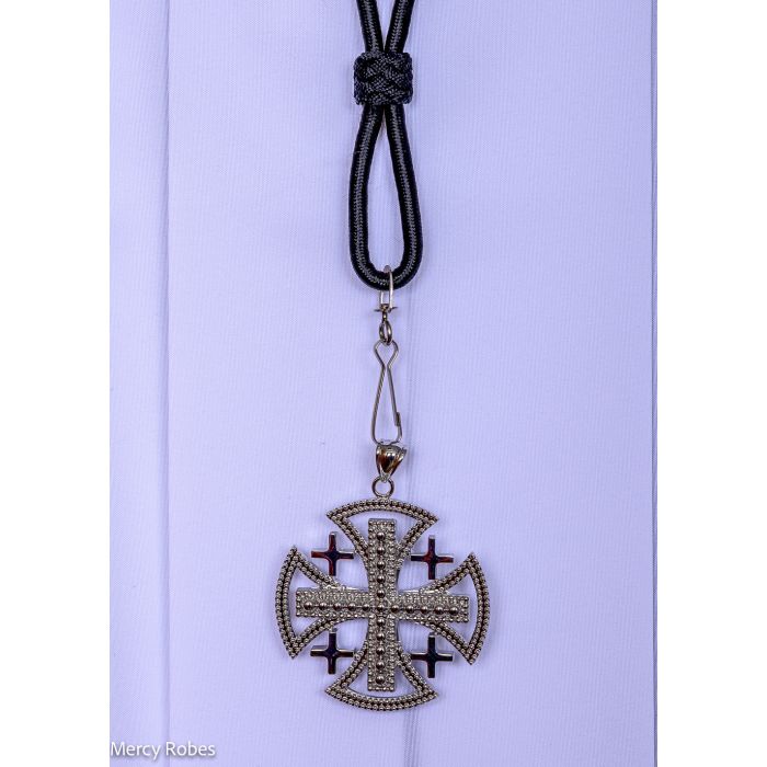Pectoral Black Cord With Orthodox Cross Style Subt355 (S)