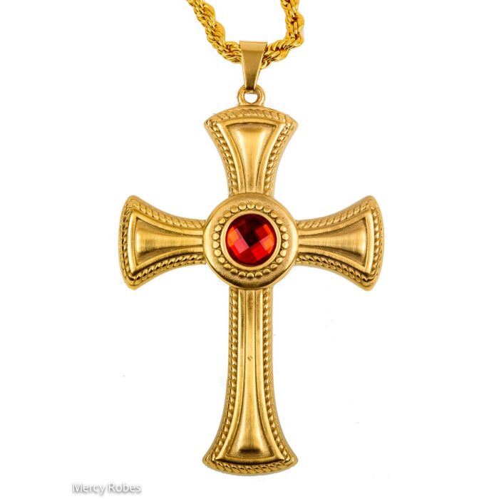 Pectoral Cross With 40" Chain Style Sbats002 (G-R)