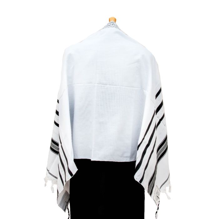 Prayer Shawl (White/Silver/Black) 67" X 42"