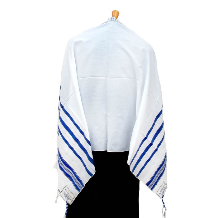 ら*い様 S / île シール sile curtain gilet Whit Prayer Shawl (White/Royal/Silver) 67