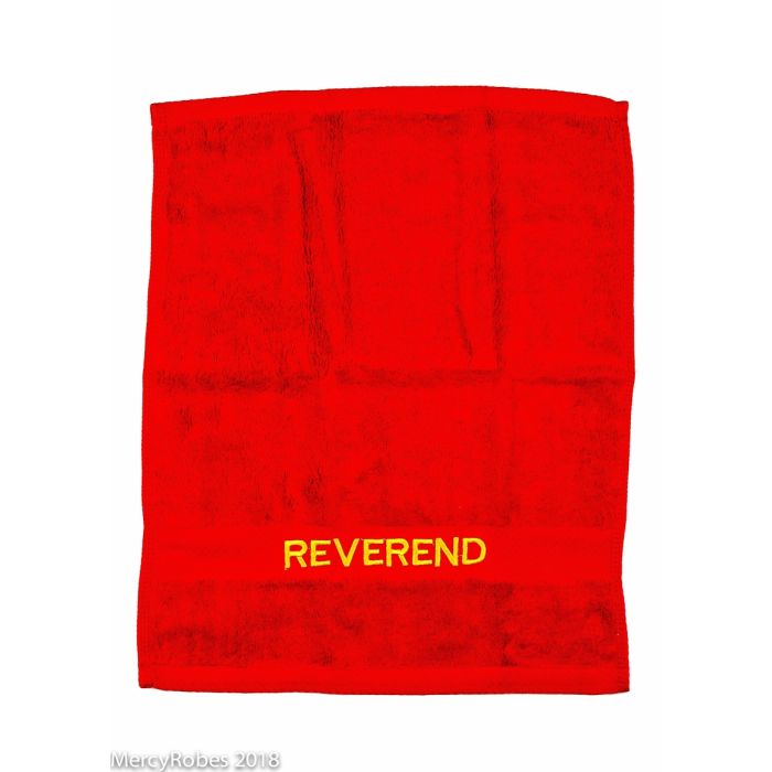 Preaching Hand Towel Reverend (Red/Gold)