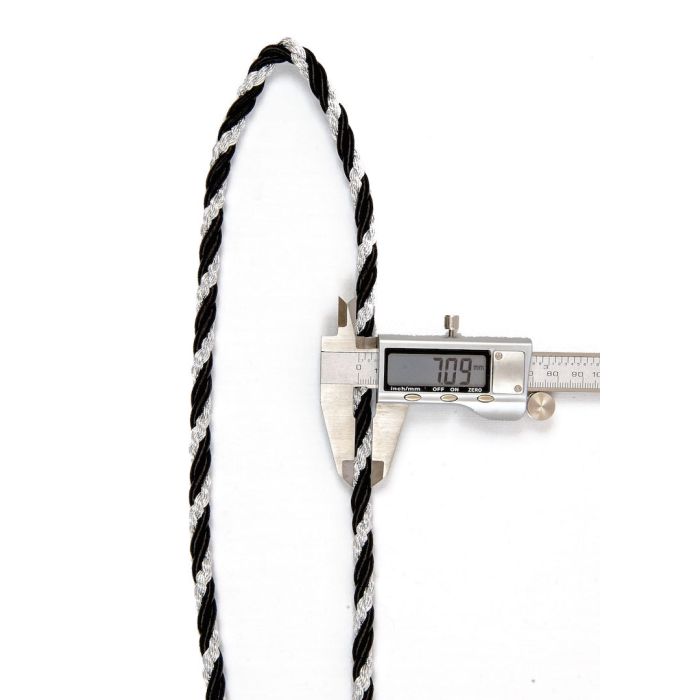 Premium Two Tone Clergy Cord (Black/Silver)