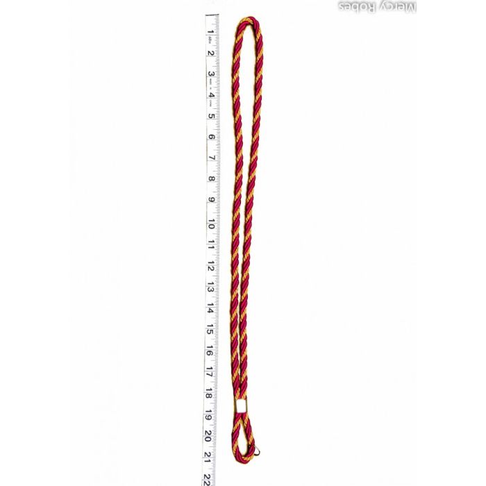 Premium Two Tone Fuchsia/Gold Clergy Cord With Stainless Steel Gold Color Plated Cross