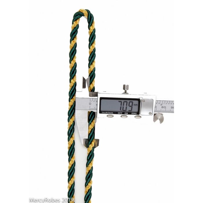 Premium Two Tone Clergy Cord (Green/Gold)
