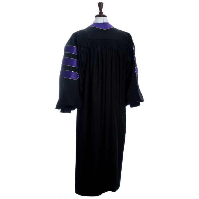 Pulpit Robe Style PPR 303 Black/Purple (With Doctoral Bars)