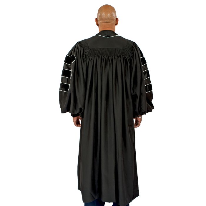 Pulpit Robe Style Ppr 0520 Black/Silver (With Doctoral Bars)