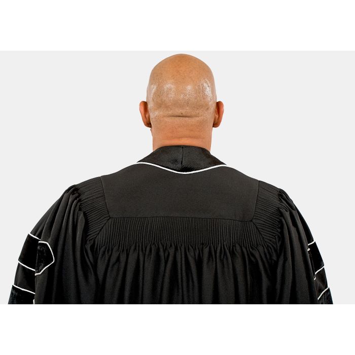 Pulpit Robe Style Ppr 0520 Black/Silver (With Doctoral Bars)