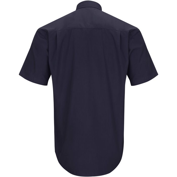 Mens Short Sleeves Tab Collar Clerical Shirt (Navy Blue)