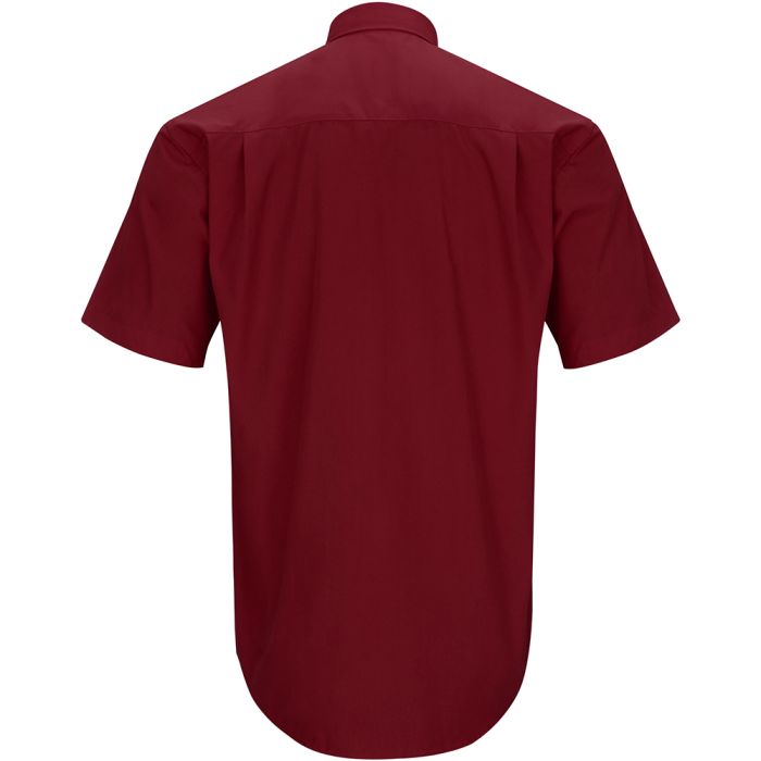 Mens Short Sleeves Tab Collar Clerical Shirt (Burgundy)