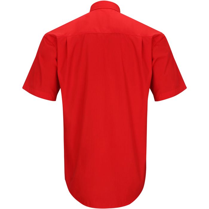 Mens Short Sleeves Tab Collar Clerical Shirt (Red)