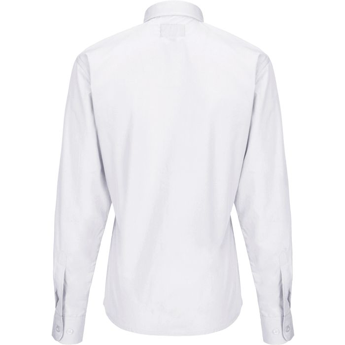 Womens Long Sleeve Tab Collar Clergy Shirt (White)