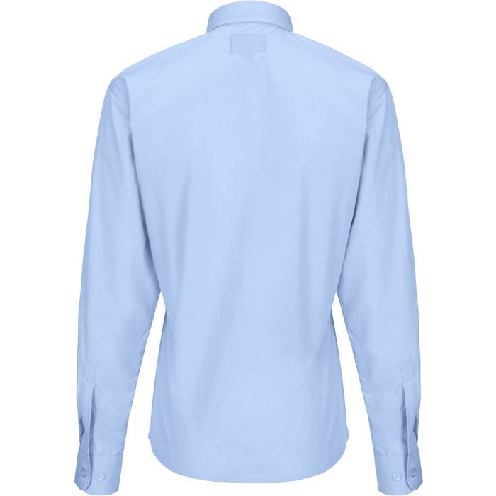 Womens Long Sleeves Tab Collar Clergy Shirt (Light Blue)