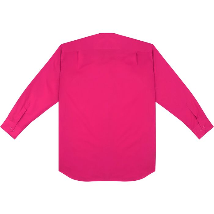 Mens Long Sleeve Premium Tonsure Collar Clergy Shirt (Fuchsia) Imported Italian