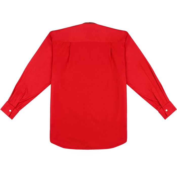 Two Tone Long Sleeve French Cuff Tab (Red/Kente 02)