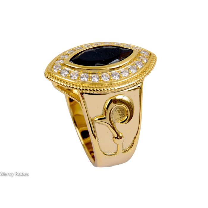 Womens Clergy Pastor Ring Style Marquis(Black) Rnz0492