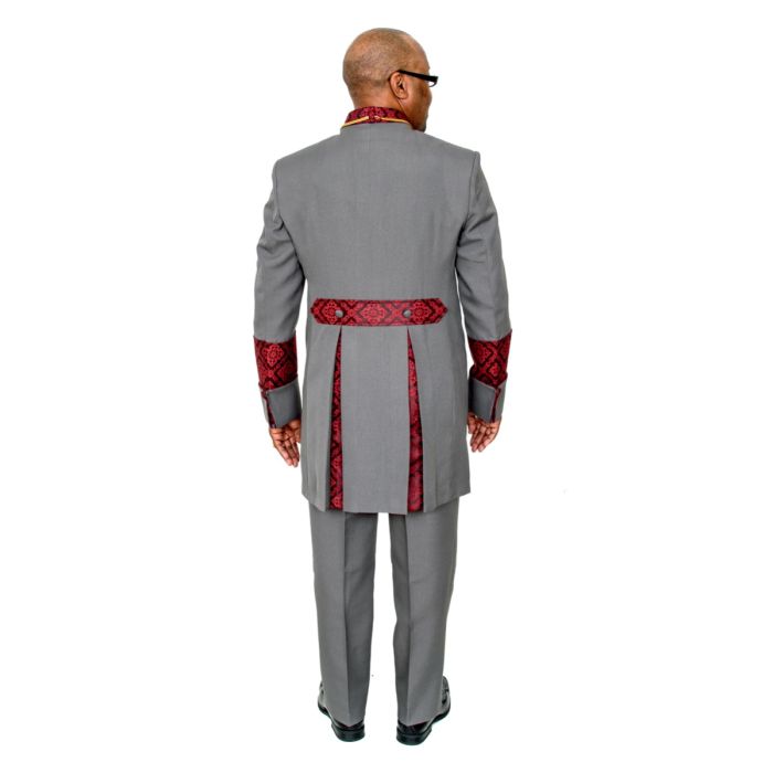 Preaching Jacket & Pants Style CJ0200 (Grey/Blk-Red Brocade)