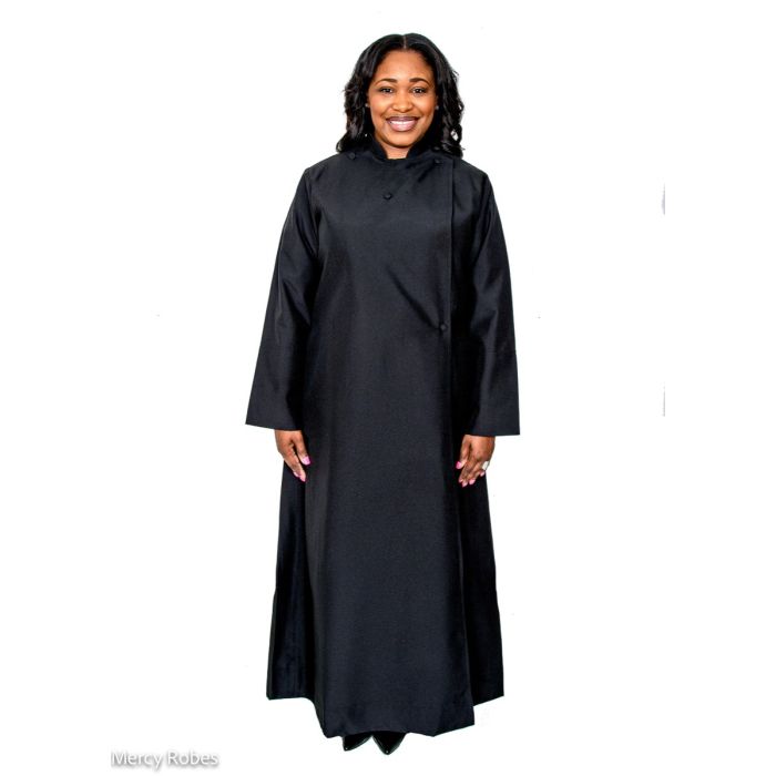 Womens Anglican Cassock Robe With Band Cincture (Black)