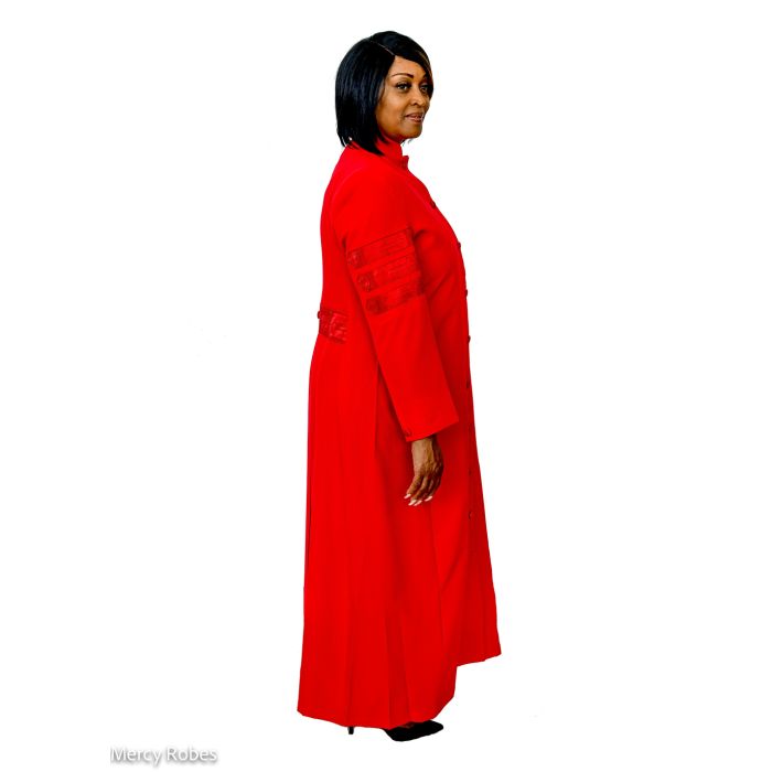 Womens Robe Style Lr6000 (Red With Bars)