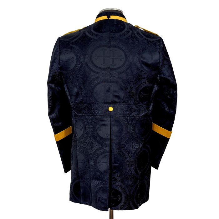 Mens Jacket Frock Style 042623 Black LT Gold