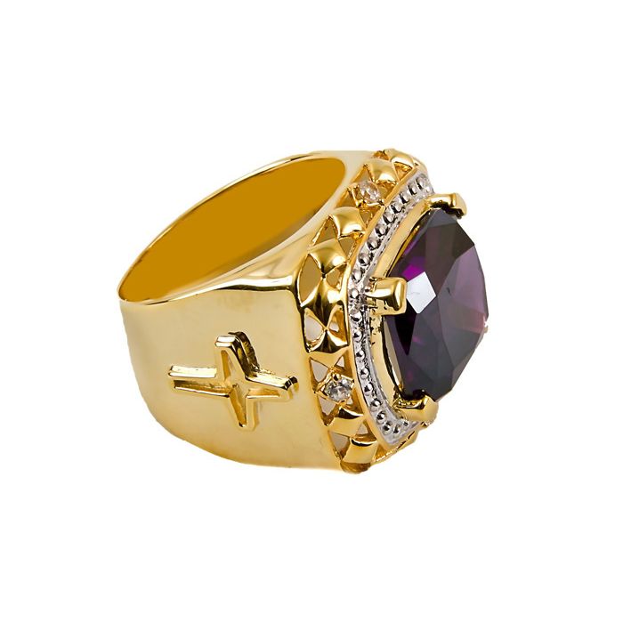 Mens Clergy Ring Subs166 (G-Purple)