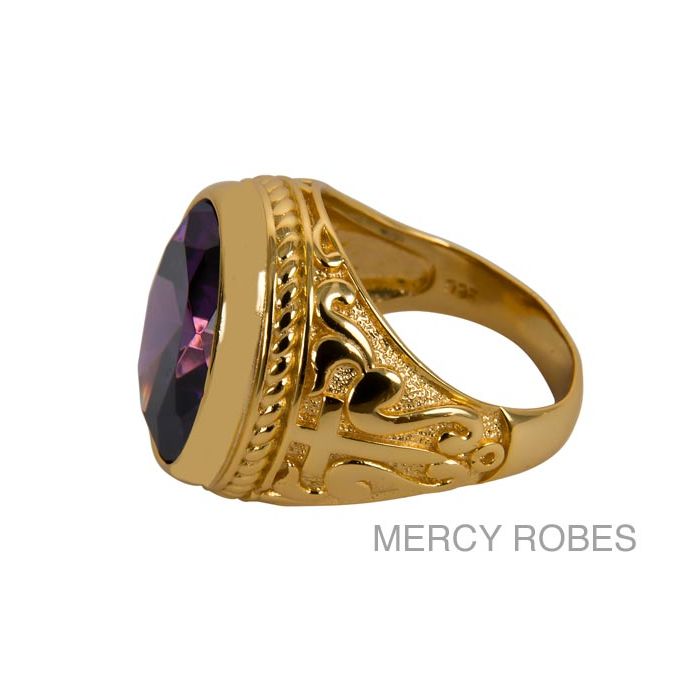 Mens Clergy Ring Style Subs386 (G-Purple)