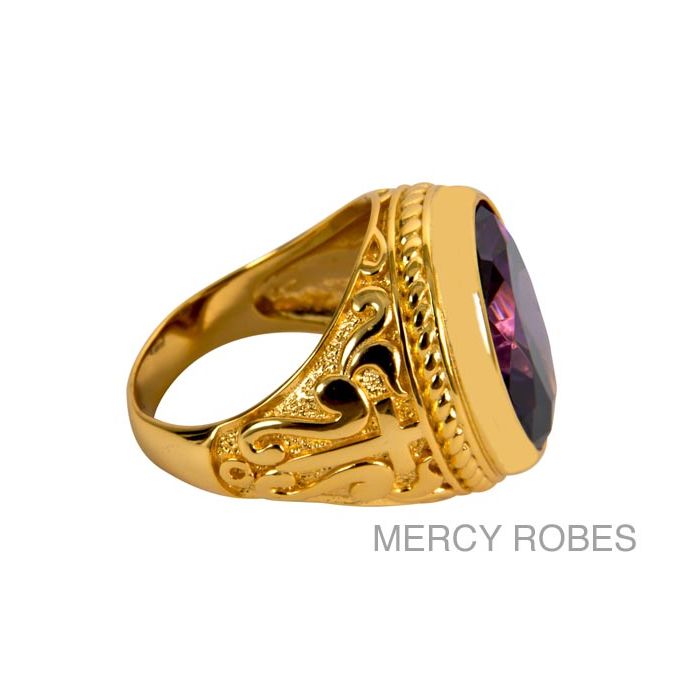 Mens Clergy Ring Style Subs386 (G-Purple)