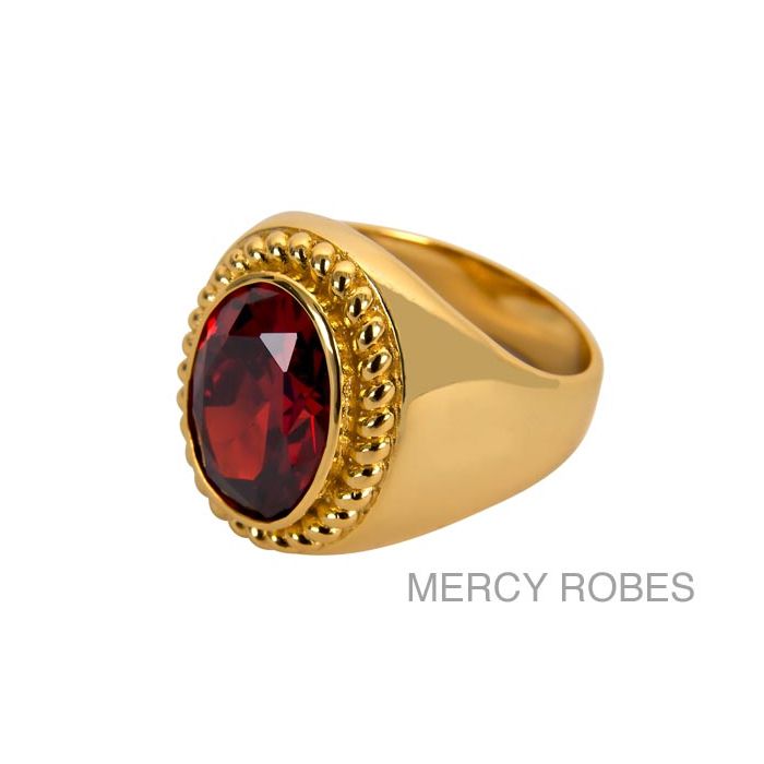 Mens Clergy Ring Subs388 (G-Red)