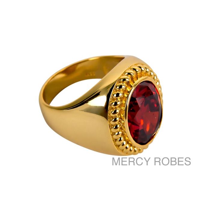 Mens Clergy Ring Subs388 (G-Red)