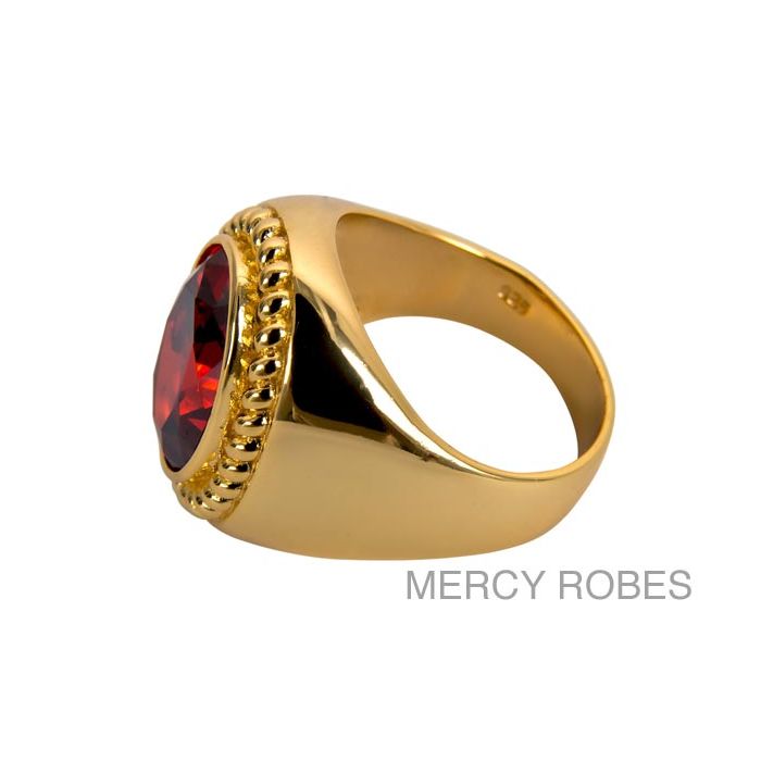 Mens Clergy Ring Subs388 (G-Red)