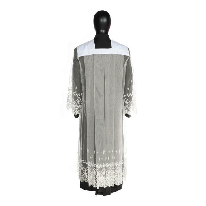 dosa（ドーサ) / long surplice Unisex Long Sheer Lace Surplice Style SUR1024 With White Embroidery