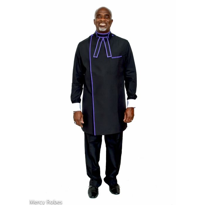 Clergy Apron (Black/Purple)