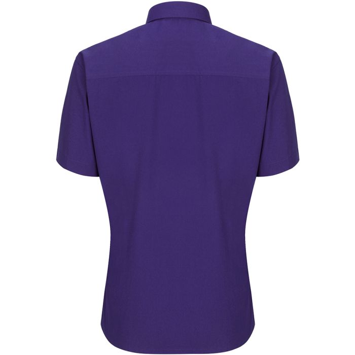 Womens Short Sleeves Tonsure Collar Clergy Shirt (Roman Purple)