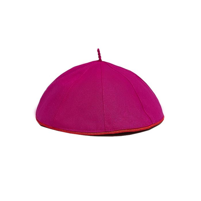 【  Espiritu customceu  】 Zucchetto (Fuchsia/Red Piping)